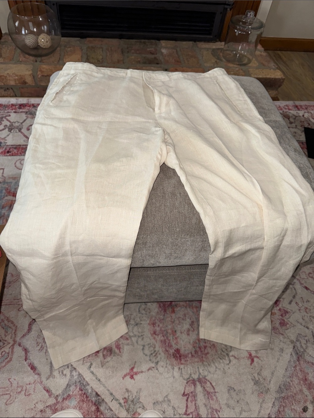Tasso Elba Island Beige Linen Pants